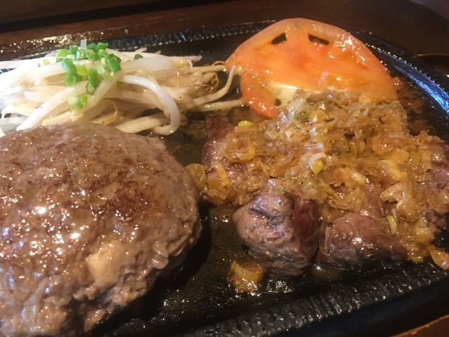 6オンスステーキ＋ハンバーグセット